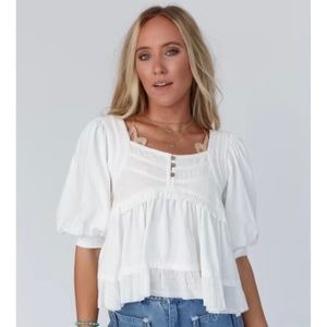 Raw edge babydoll top❌sold on Mercari❌